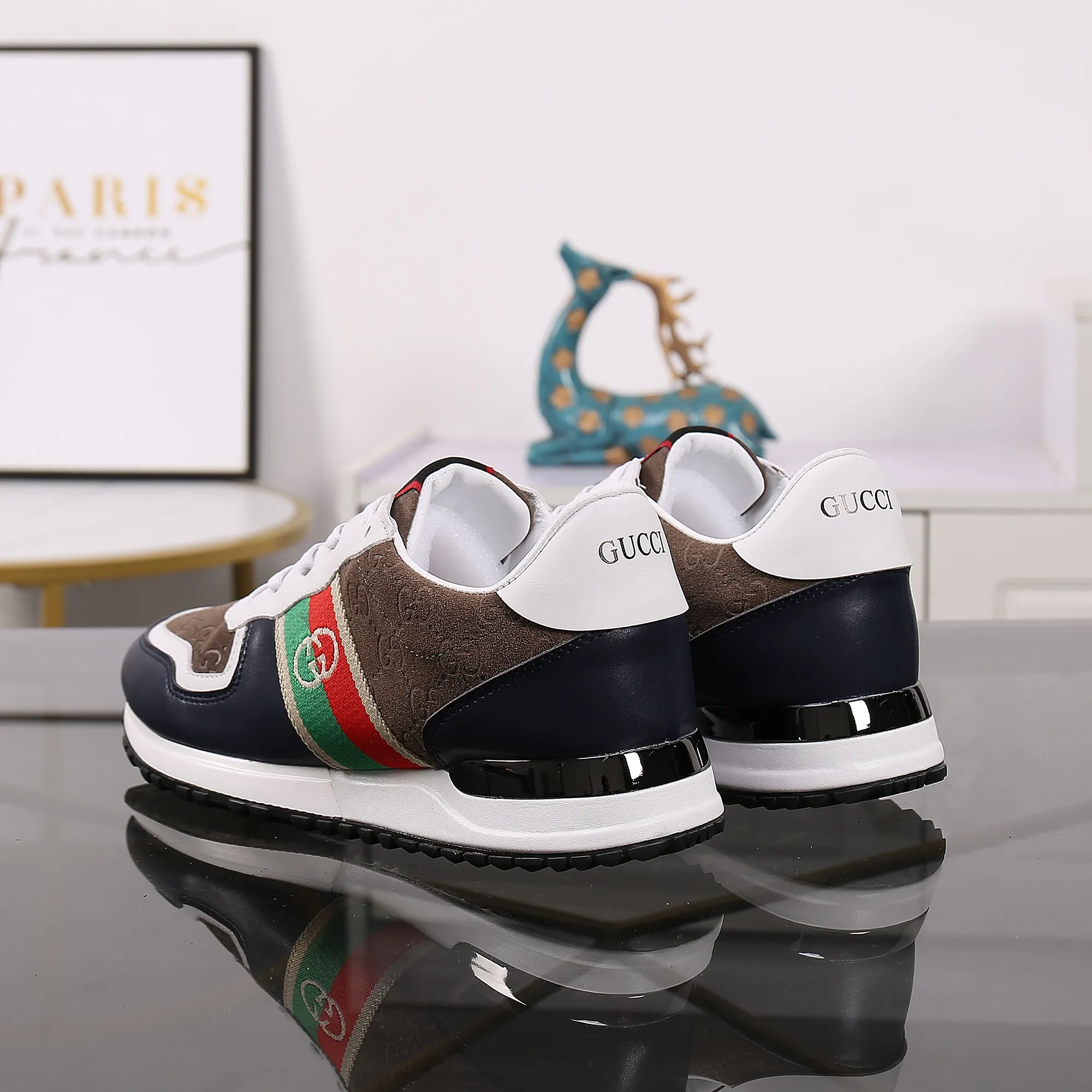 Factory price: 400💰The new spring model is here again! [Gucci Sports Men's Shoes] Gucci fashionable casual men's shoes🇨🇳Original 1:1 mold, new model debuts first💯Not high-profile but avant-garde, simple, low-key and fashionable, super versatile style🌿Made of original cowhide➕Sheepskin lining🎋The version is comfortable on the feet, first-class workmanship🍍Number: 38-44, customized 45